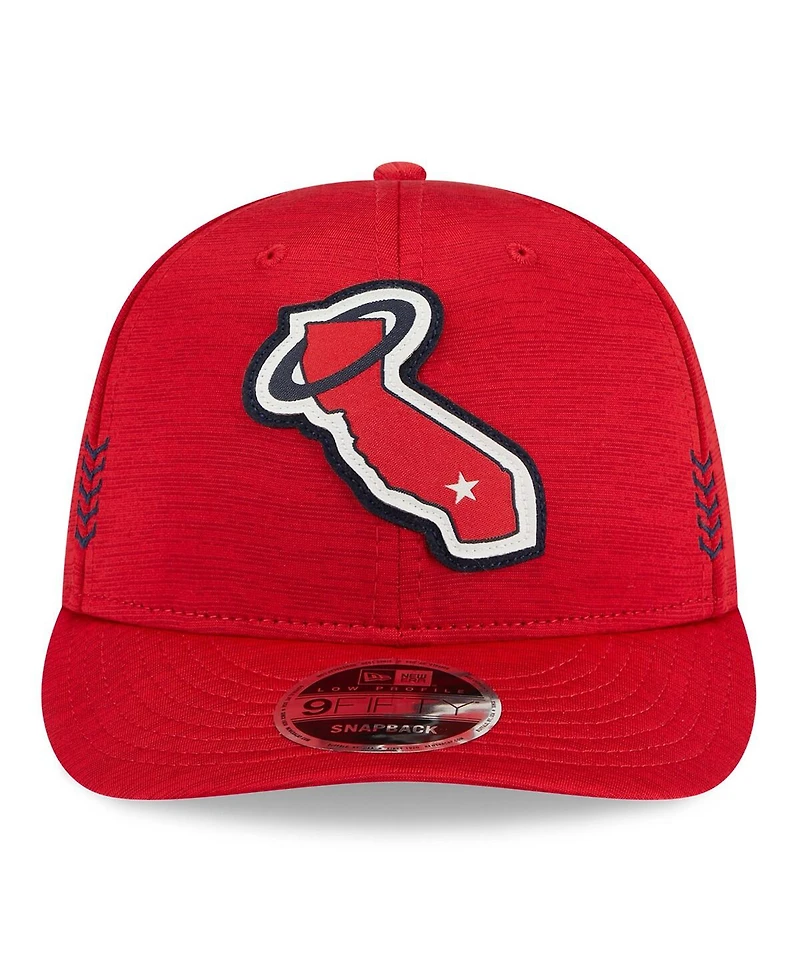 Men's New Era Red Los Angeles Angels 2024 Clubhouse Low Profile 59FIFTY Fitted Hat