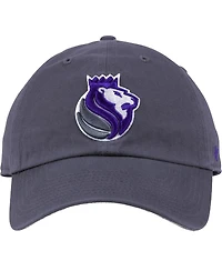 Men's '47 Brand Gray Sacramento Kings Team Logo Clean Up Adjustable Hat