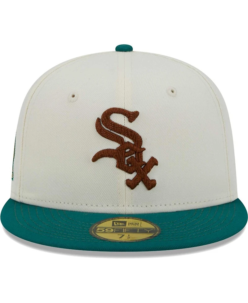 Men's New Era White Chicago Sox Cooperstown Collection Camp 59FIFTY Fitted Hat