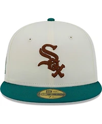 Men's New Era White Chicago Sox Cooperstown Collection Camp 59FIFTY Fitted Hat