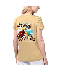 Women's Margaritaville Gold Kansas City Chiefs Game Time V-Neck T-shirt