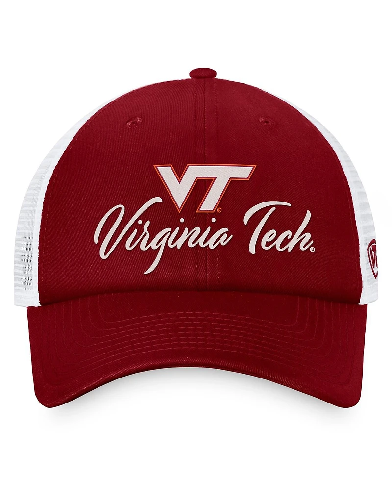 Women's Top of the World Maroon, White Virginia Tech Hokies Charm Trucker Adjustable Hat