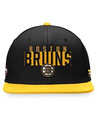 Men's Fanatics Black, Gold Boston Bruins Fundamental Colorblocked Snapback Hat