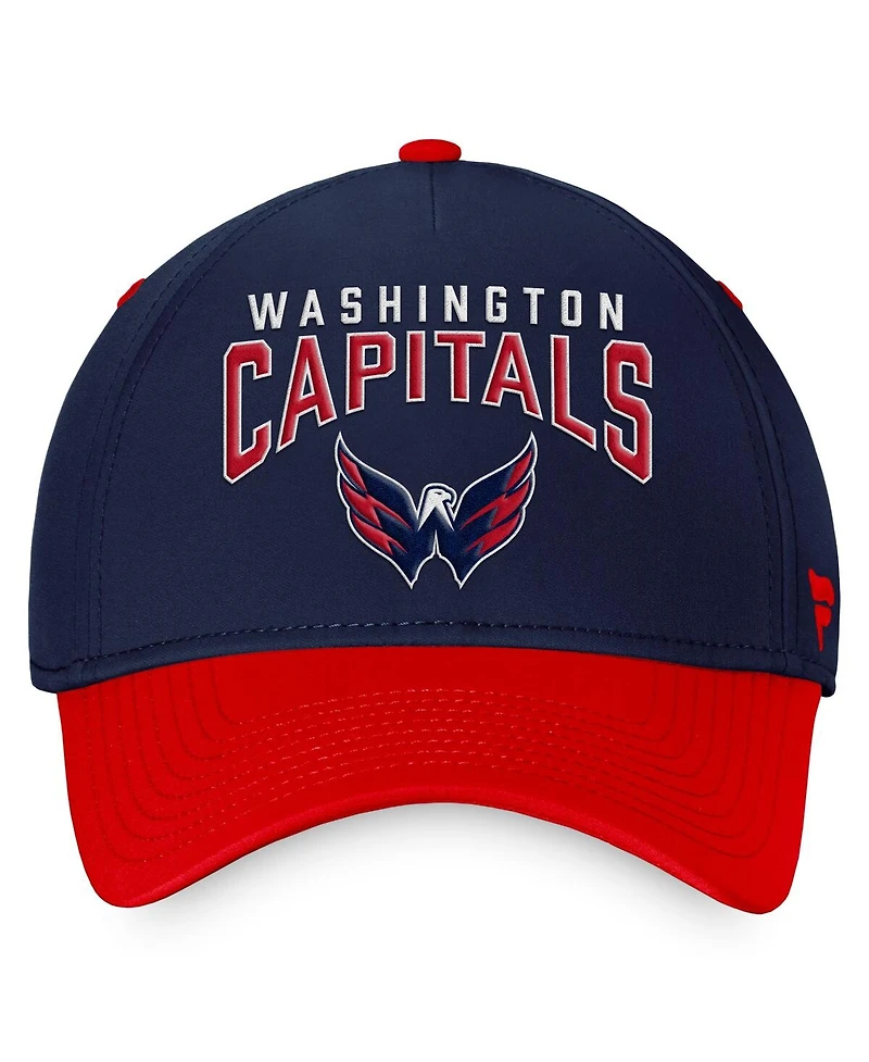 Men's Fanatics Navy, Red Washington Capitals Fundamental 2-Tone Flex Hat
