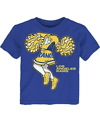 Girls Toddler Royal Los Angeles Rams Cheerleader T-Shirt