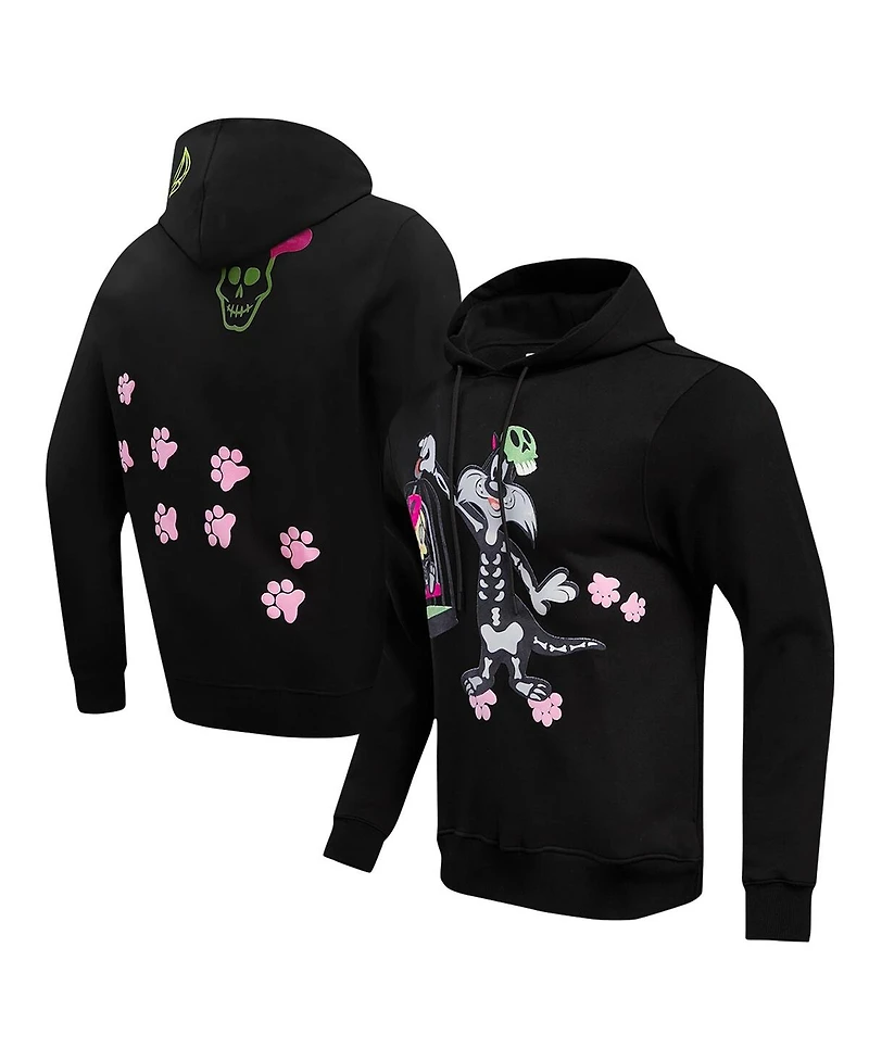 Men's and Women's Freeze Max Black Looney Tunes Sylvester & Tweety Skeleton Pullover Hoodie