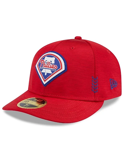 Men's New Era Red Philadelphia Phillies 2024 Clubhouse Low Profile 59FIFTY Fitted Hat