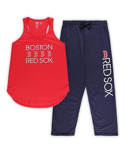 Women's Concepts Sport Red, Navy Boston Red Sox Plus Meter Tank Top and Pants Sleep Set