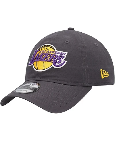 Men's New Era Charcoal Los Angeles Lakers Team 2.0 9TWENTY Adjustable Hat