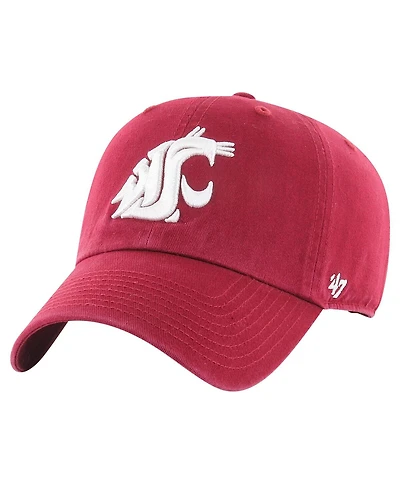 Men's '47 Brand Crimson Washington State Cougars Clean Up Adjustable Hat