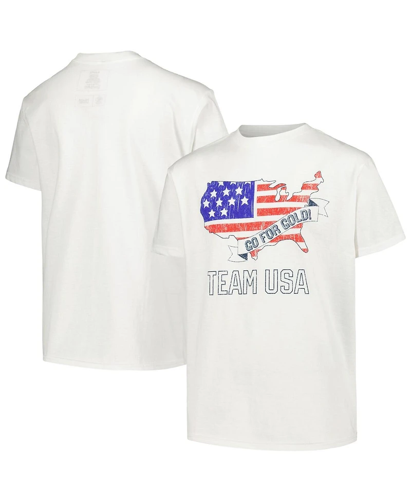 Big Boys White Distressed Team Usa Go For Gold T-shirt