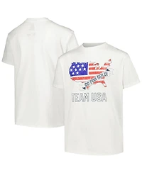 Big Boys White Distressed Team Usa Go For Gold T-shirt