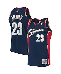 Men's Mitchell & Ness LeBron James Navy Cleveland Cavaliers Hardwood Classics Swingman Jersey