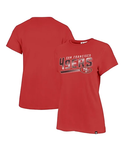 Women's '47 Brand Scarlet Distressed San Francisco 49ers Pep Up Frankie T-shirt