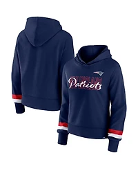 Women's Fanatics Navy New England Patriots Over Under Pullover Hoodie