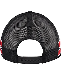 Men's '47 Brand Black Chicago Bulls Sidebrand Stripes Trucker Adjustable Hat