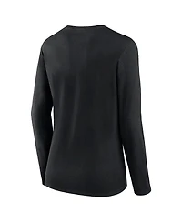 Women's Fanatics Black Carolina Panthers Plus Foiled Play Long Sleeve T-Shirt