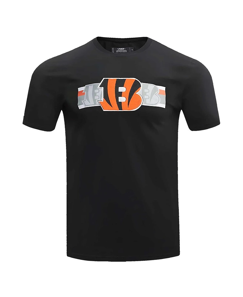 Men's Pro Standard Black Cincinnati Bengals Retro Striper T-Shirt