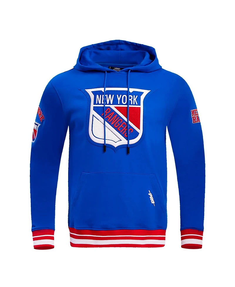 Men's Pro Standard Blue New York Rangers Retro Classic Fleece Pullover Hoodie