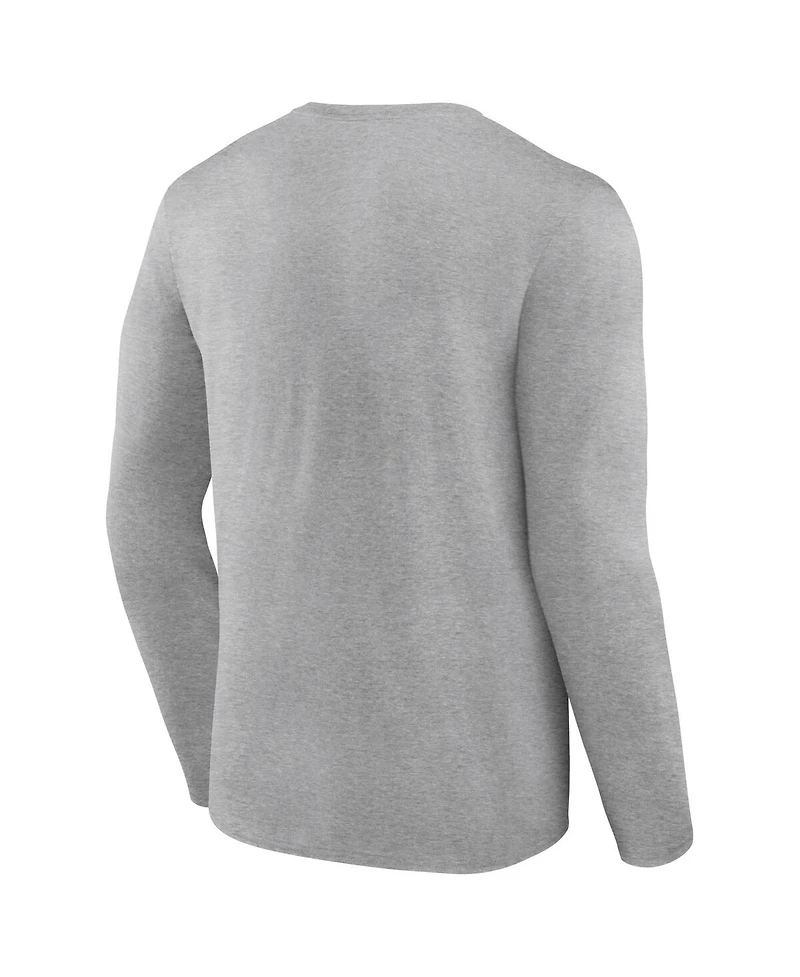 Men's Fanatics Heathered Gray Los Angeles Rams Super Bowl Lvi Champions Locker Room Trophy Collection Long Sleeve T-shirt