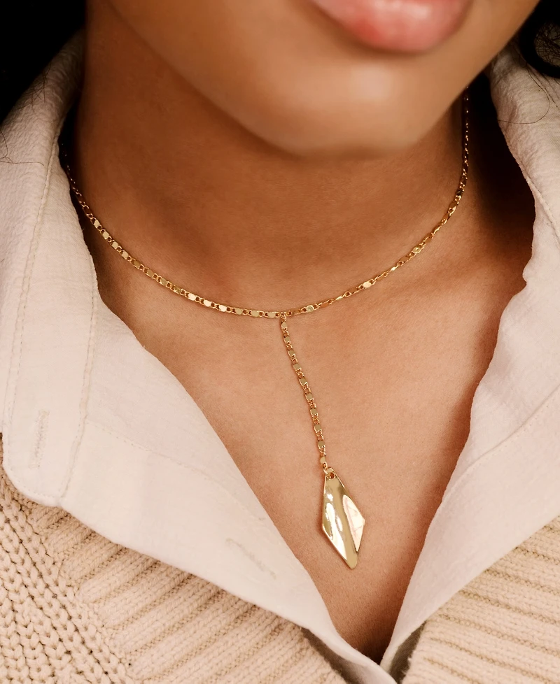 Ettika 18k Gold Plated Kite Drop Pendant Necklace