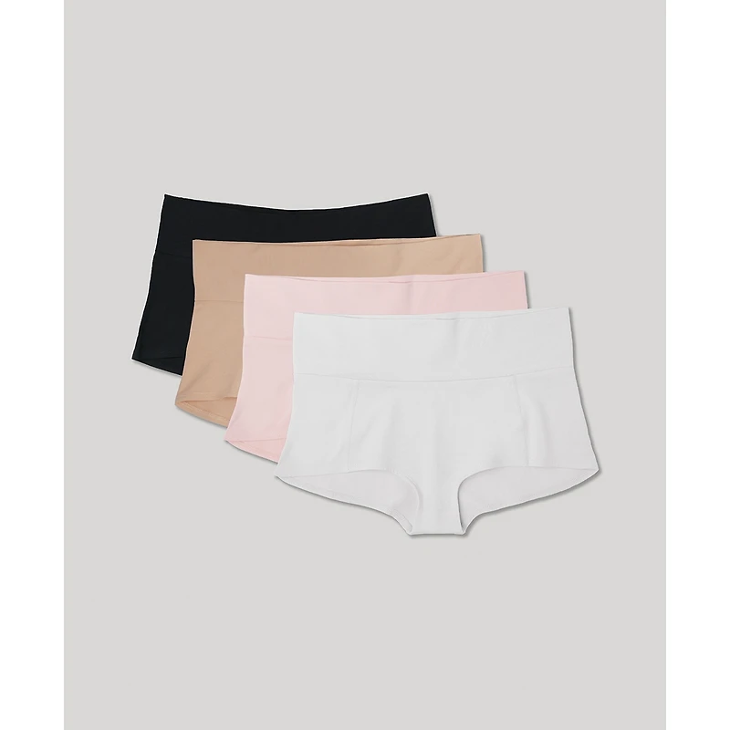 Pact Women's Cotton Foldover Brief 4-Pack