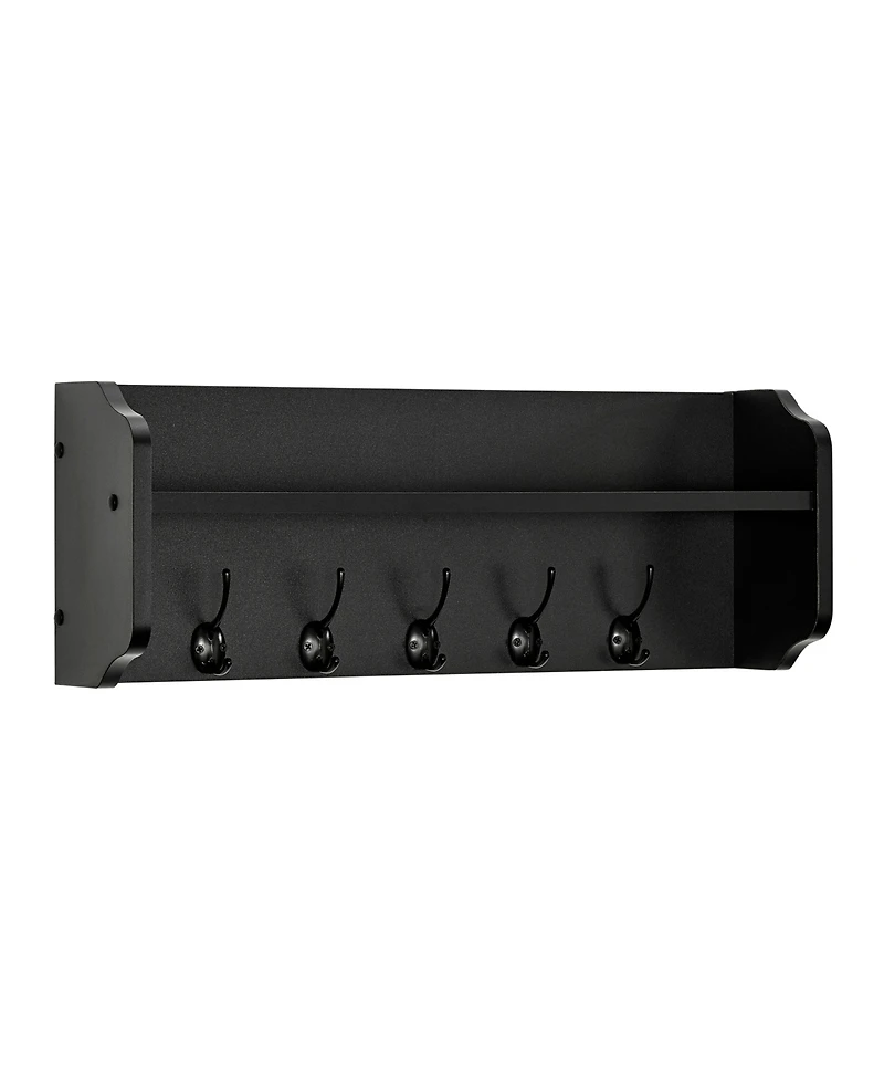 Entryway Floating Utility Wall Shelf with Hooks
