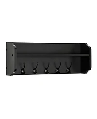 Entryway Floating Utility Wall Shelf with Hooks