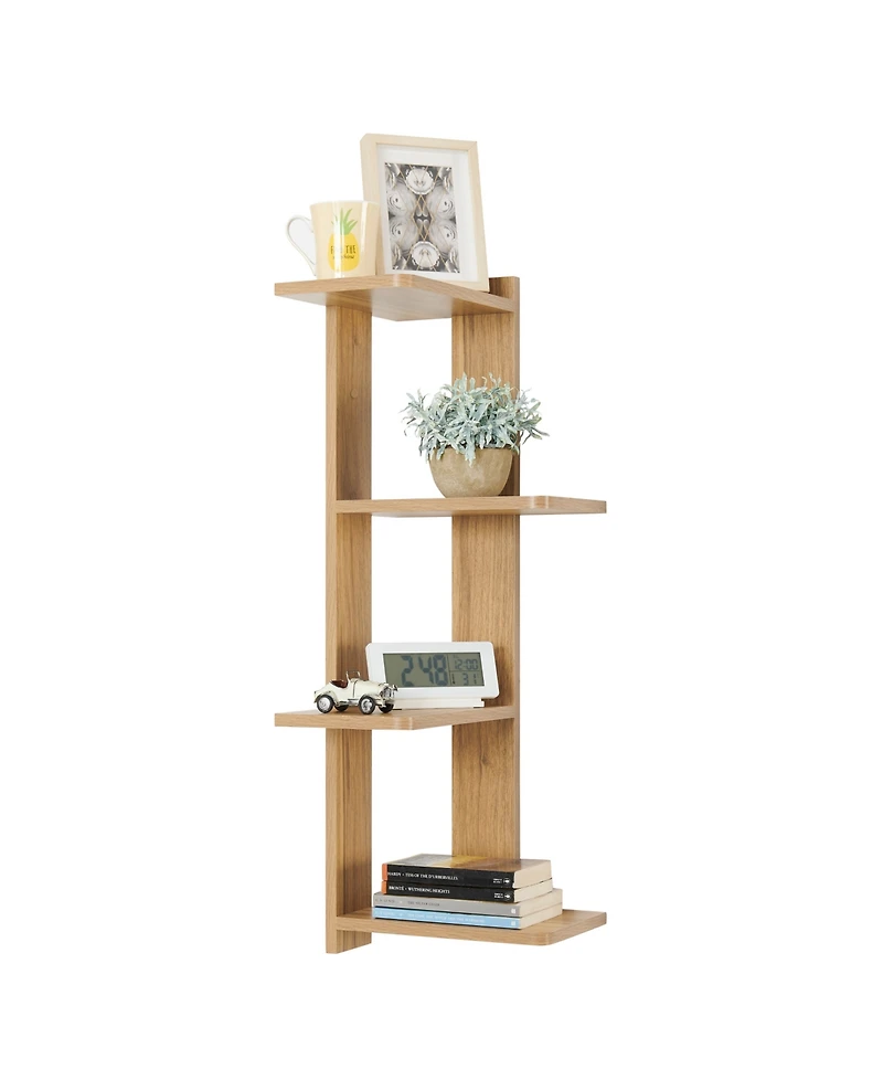 Danya B Alvar Corner 4-Tier Floating Ledge Column Wall Shelf