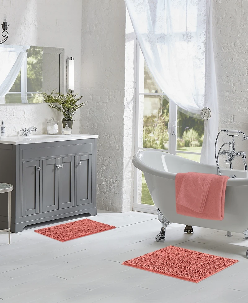 Laura Ashley Astor Chenille 2-Pc. Bath Mat Set