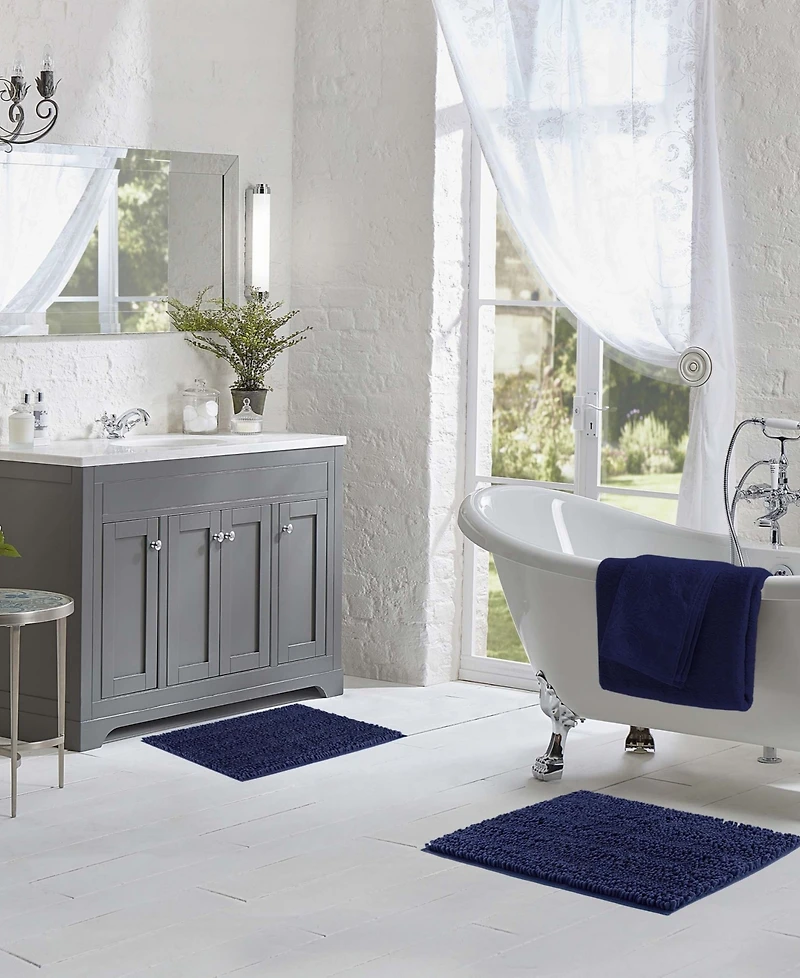 Laura Ashley Astor Chenille 2-Pc. Bath Mat Set