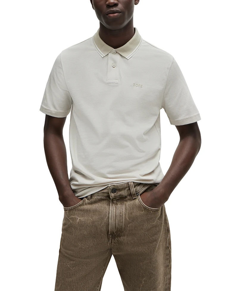 Boss by Hugo Men's Oxford-Pique Cotton Relaxed-Fit Polo Shirt