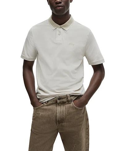 Boss by Hugo Men's Oxford-Pique Cotton Relaxed-Fit Polo Shirt