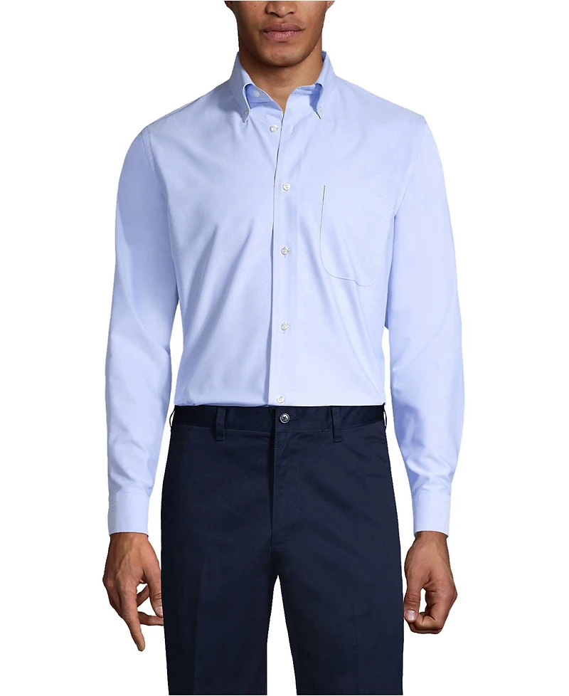 Lands' End Men's Long Sleeve Solid Oxford Dress Shirt