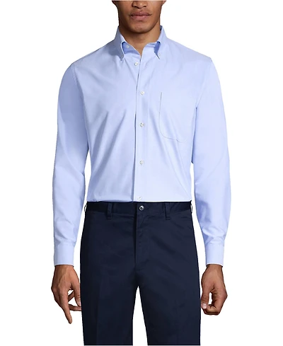 Lands' End Men's Long Sleeve Solid Oxford Dress Shirt