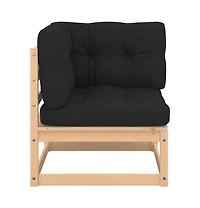 Patio Corner Sofas with Cushions 2 pcs Solid Pinewood