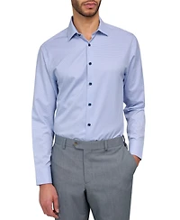 Men's Recycled Slim Fit Zig Zag Performance Stretch Cooling Comfort Dress Shirt