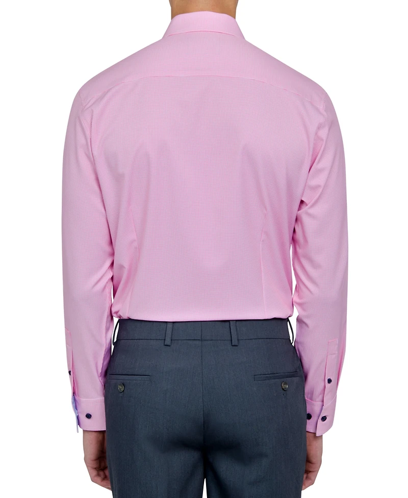 Men's Recycled Slim Fit Micro Texture 4-Way Stretch Performance Dress Shirt