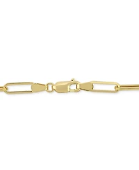 Lab-Grown Emerald (7/8 ct. t.w.) & Lab-Grown White Sapphire (1/6 ct. t.w.) Single Charm Link Bracelet in Gold-Plated Sterling Silver