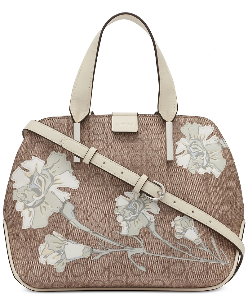 Calvin Klein Audrey Floral Signature Convertible Satchel