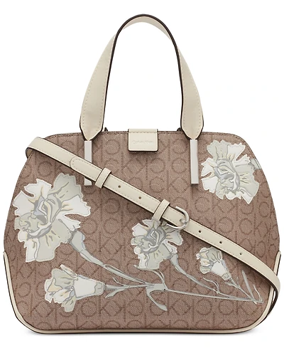 Calvin Klein Audrey Floral Signature Convertible Satchel