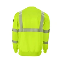RefrigiWear Men's HiVis Crewneck Sweatshirt - High Visibility Work Pullover, Warm Safety