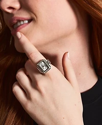 Fossil Women's Raquel Two-Hand Silver-Tone Stainless Steel Ring Watch 14mm