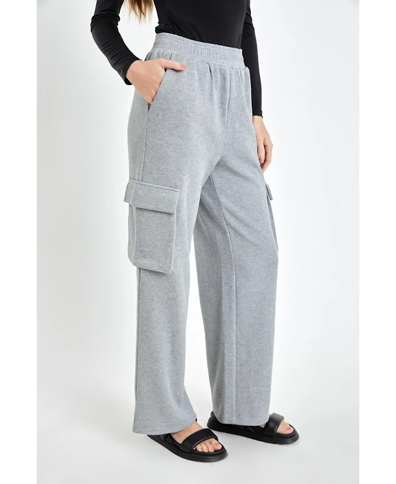 Women's Wide Knit Pants with Pockets