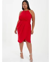 Quiz Plus High Neck Wrap Dress