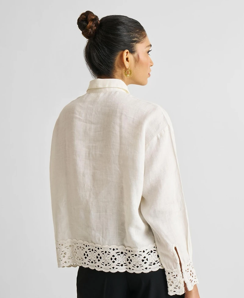 Button-down with Lace Shirt