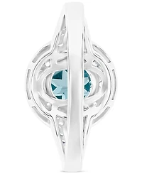 Amethyst (1-1/5 ct. t.w.) & Lab-Grown White Sapphire (5/8 Halo Birthstone Ring Sterling Silver (Also Additional Birthstones)