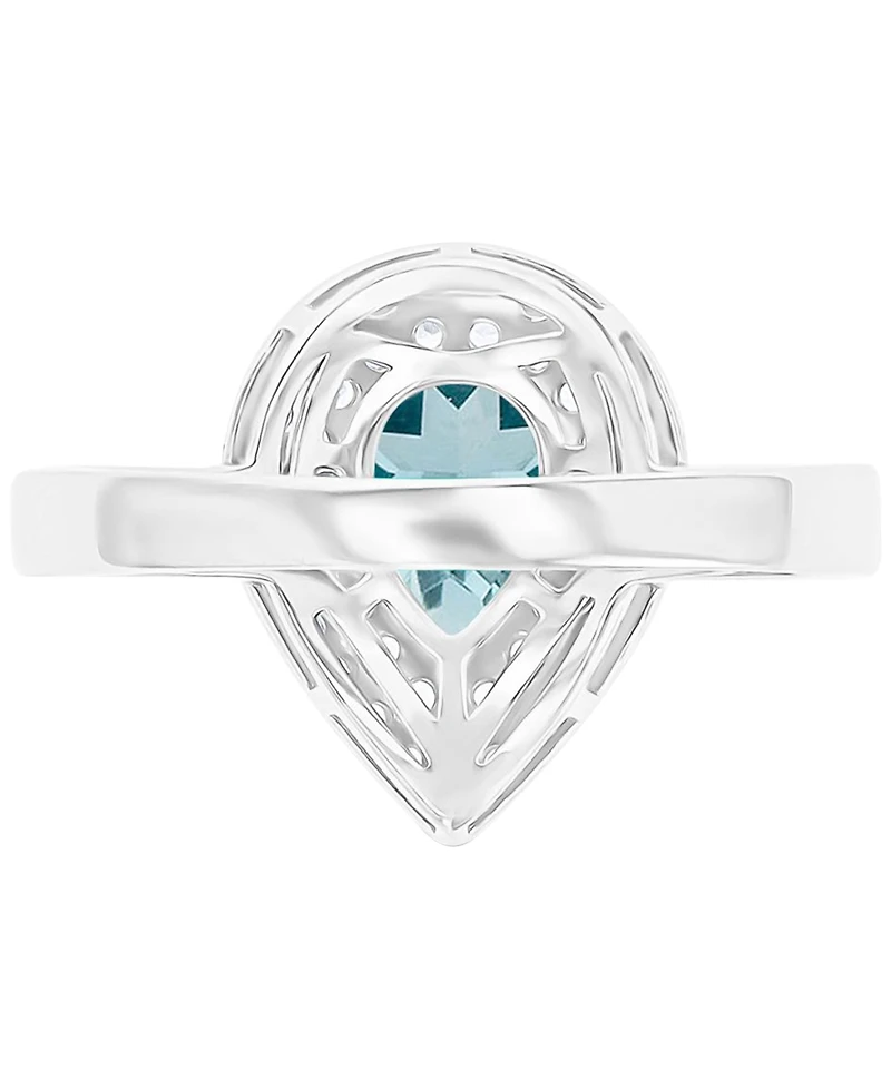 Amethyst (3/4 ct. t.w.) & Lab-Grown White Sapphire Teardrop Halo Birthstone Ring Sterling Silver (Also Additional Birthstones)