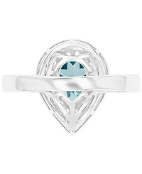 Amethyst (3/4 ct. t.w.) & Lab-Grown White Sapphire Teardrop Halo Birthstone Ring Sterling Silver (Also Additional Birthstones)