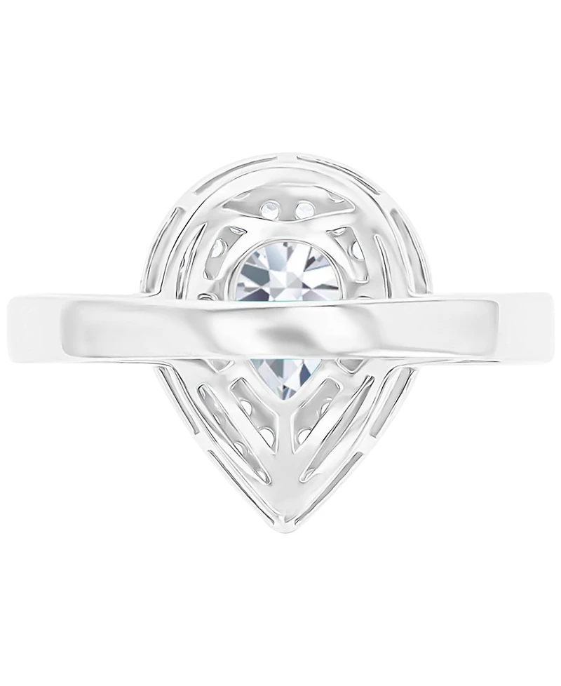 Amethyst (3/4 ct. t.w.) & Lab-Grown White Sapphire Teardrop Halo Birthstone Ring Sterling Silver (Also Additional Birthstones)